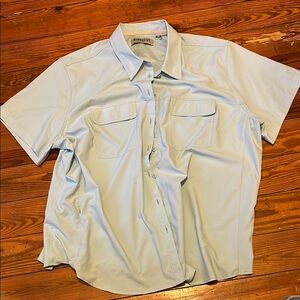 Blue Casual Button Down Shirt with Short Sleeves